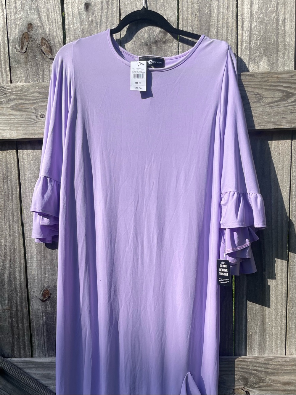 Ashley Stewart Lilac Ruffle Sleeve Dress Sz 1X - Picture 7 of 11